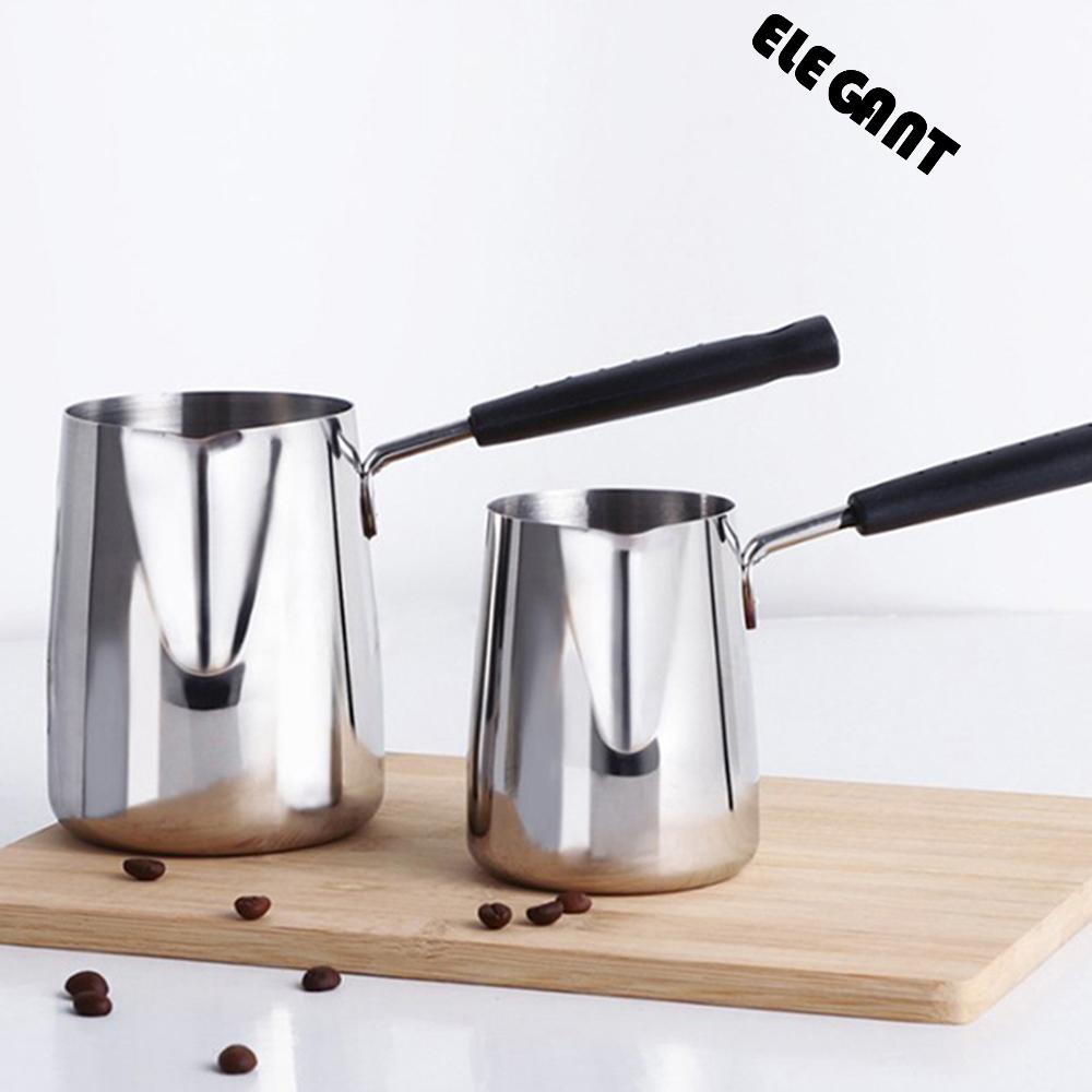 [Elegan] Wax Melting Pot Stainless Steel Gagang Panjang Tarik Bunga Susu Kopi Toroid Pitcher