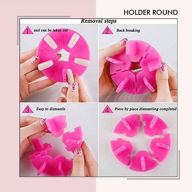 Nail display holder round tempat kuku hias tempat latihan nail art holder display kuku