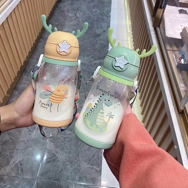 Botol Minum Tanduk Rusa Tali Sedotan Anak Lucu Anti Tumpah Jerami BPA FREE - BP009