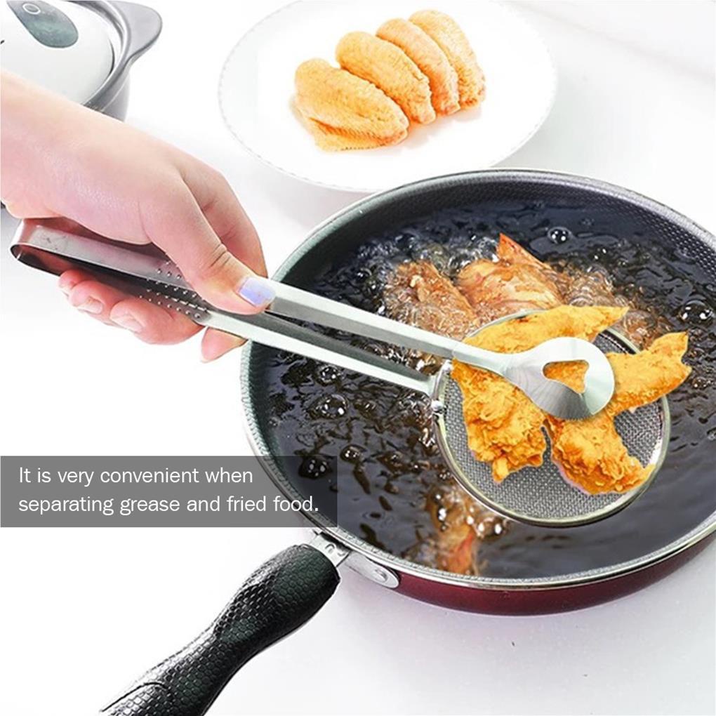 Sendok Saringan Multifungsi Dengan Klip Stainless Steel Colander Clip Kitchenware