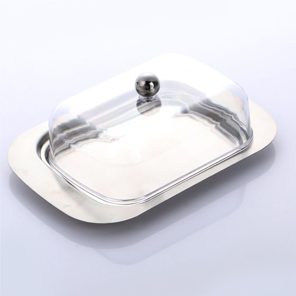 Butter Dish Tempat Penyimpanan Makanan Stainless Steel Dengan Tutup Sealing Transparan