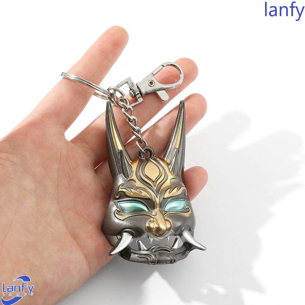 Lanfy Genshin Impact Keychain Permainan Kepribadian Kreatif Genshin Metal Kalung Liontin Cosplay Metal Key Chains