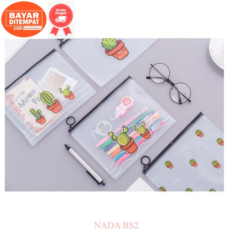 

NB Korean Castus PVC Transparant Stationery A5 File Folder- Tempat Pensil / Tempat Kosmetik GRATIS ONGKIR/COD