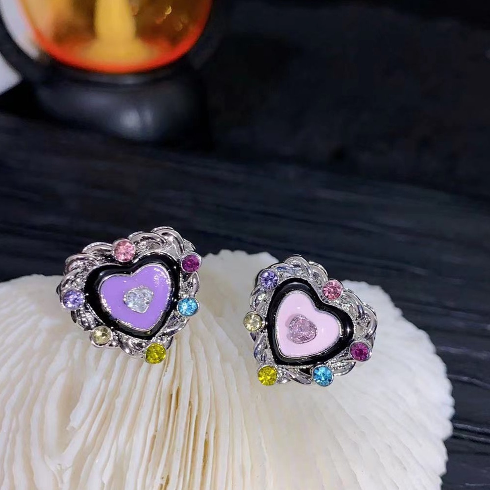 Aksesoris Cincin Cinta Anyaman Berlian Warna Temperamen Kepribadian Harajuku