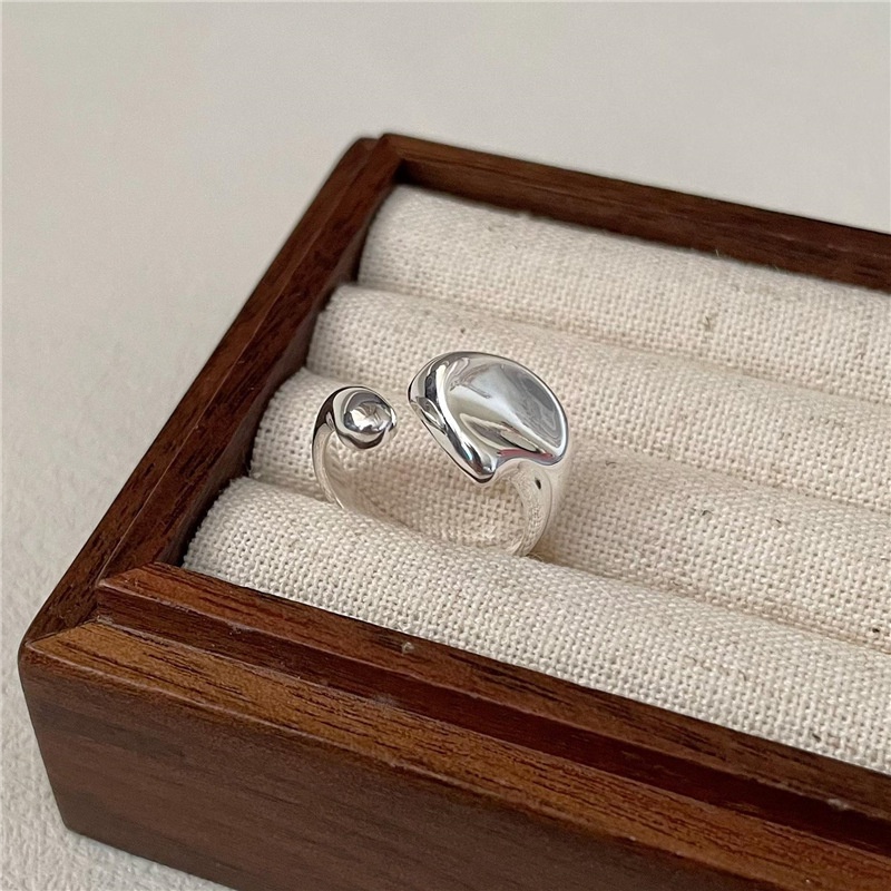 Fashion Cincin Terbuka Lebar Mawar Tidak Teratur/Unisex Vintage Punk Finger Ring/Cincin Geometris Perhiasan Pesta Untuk Wanita