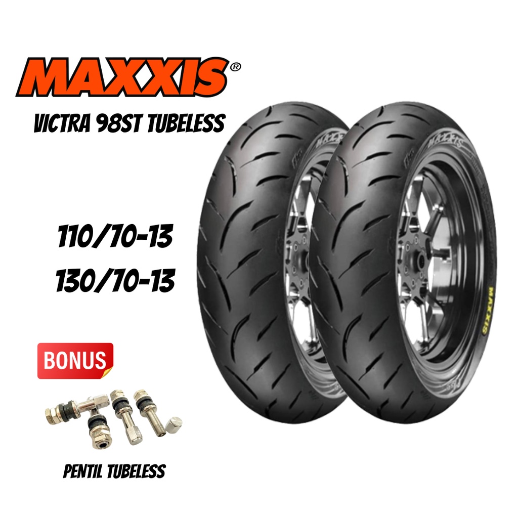 Sepasang MAXXIS Ban Motor NMAX Ring 13 Uk 110/70-13 & 130/70-13 Free Pentil Tubeless Nmax - MAXXIS V