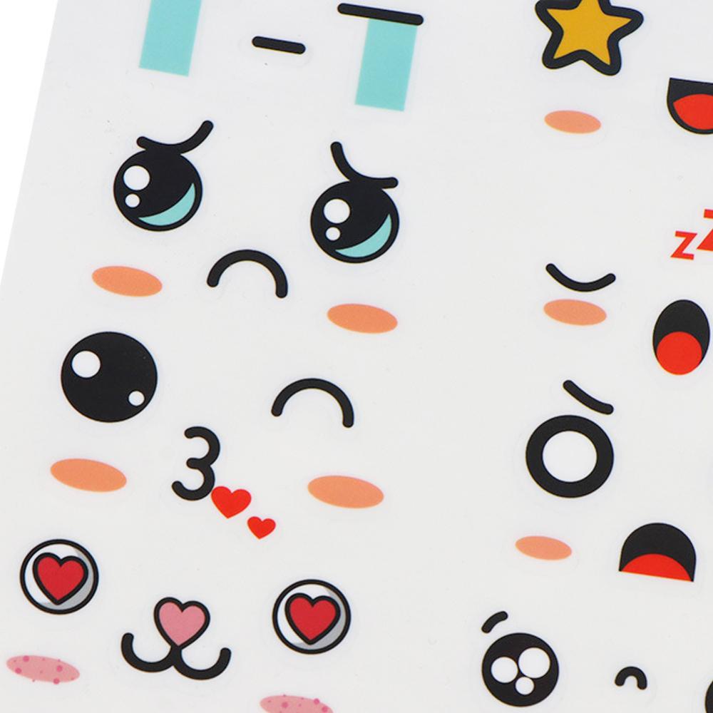 Timekey 10lembar Ekspresi Wajah Lucu Stiker Tahan Air PVC Stiker DIY Nano Tape Gelembung Dekorasi Stiker Untuk Botol Thermal Mug Cangkir H3Q8