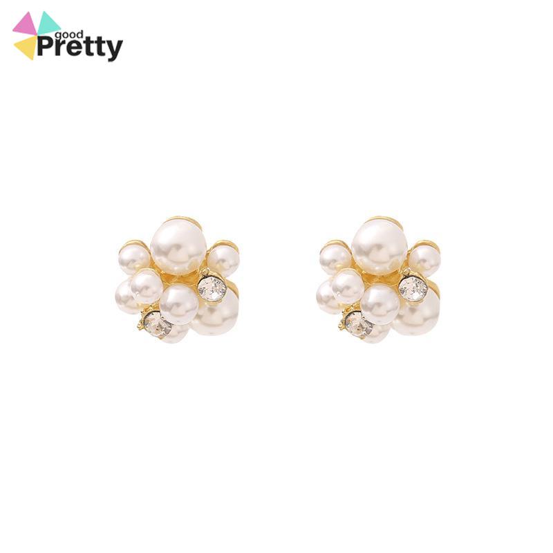 Anting Mutiara Fashion Design Sense Berlian Imitasi  Anti Alergi Anting Perak - PD