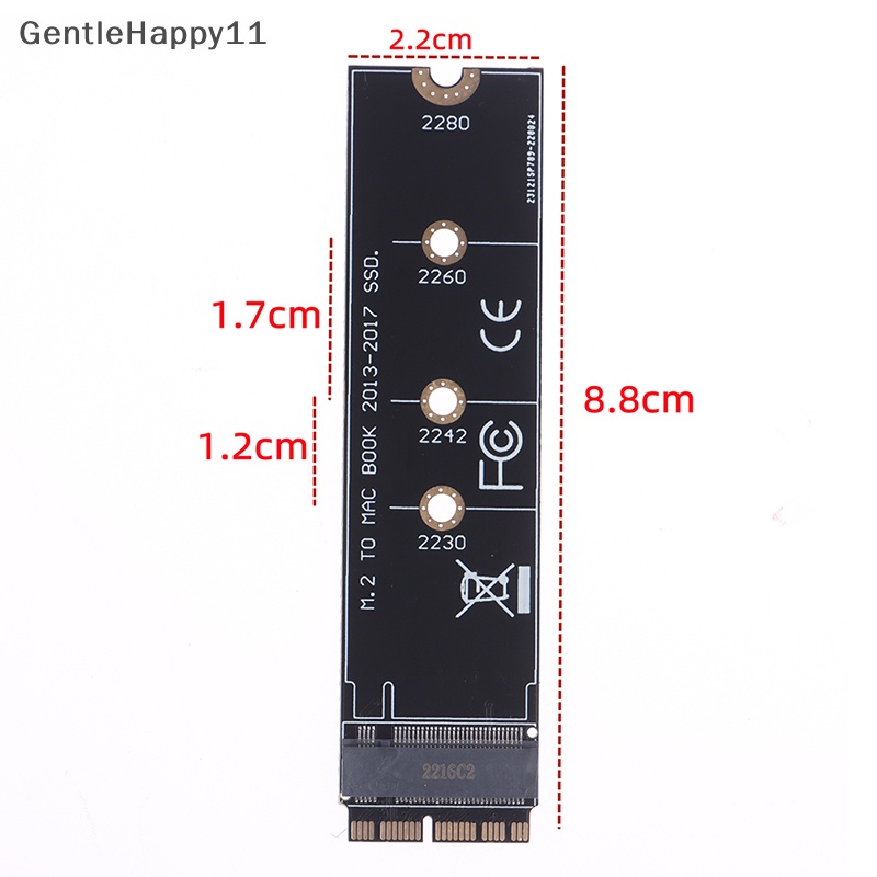 Gentlehappy M2 SSD Adapter M.2 PCIE NVME SSD Converter Card Untuk Apple Macbook Air Pro id