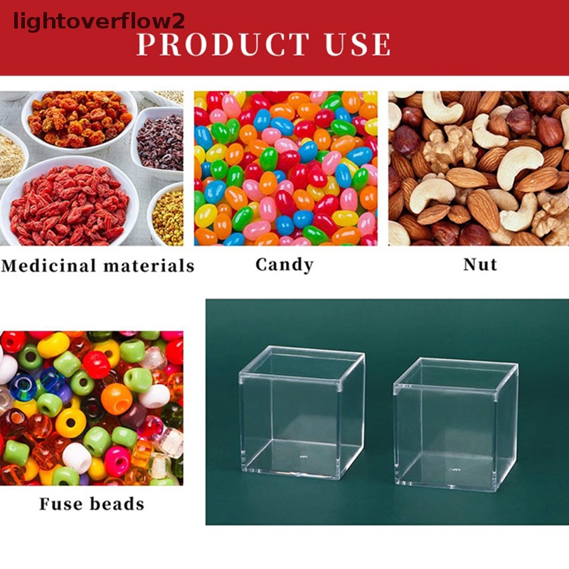 [lightoverflow2] Clear Acryl Cube Favor Box of Plexi Acrylic Glass Plastic Storage Pesta Pernikahan Paket Hadiah Organizer Penggunaan Kantor Rumah [ID]