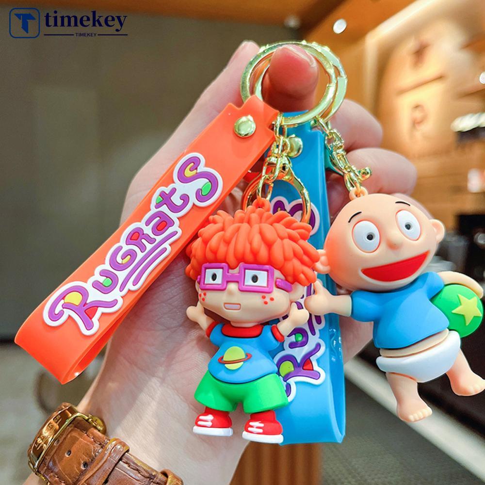 Timekey Kartun Anime Figurine Gantungan Kunci Wanita Pria Kreatif Anime Pasangan Keyrings Untuk Pesta Ulang Tahun Anak F6G9