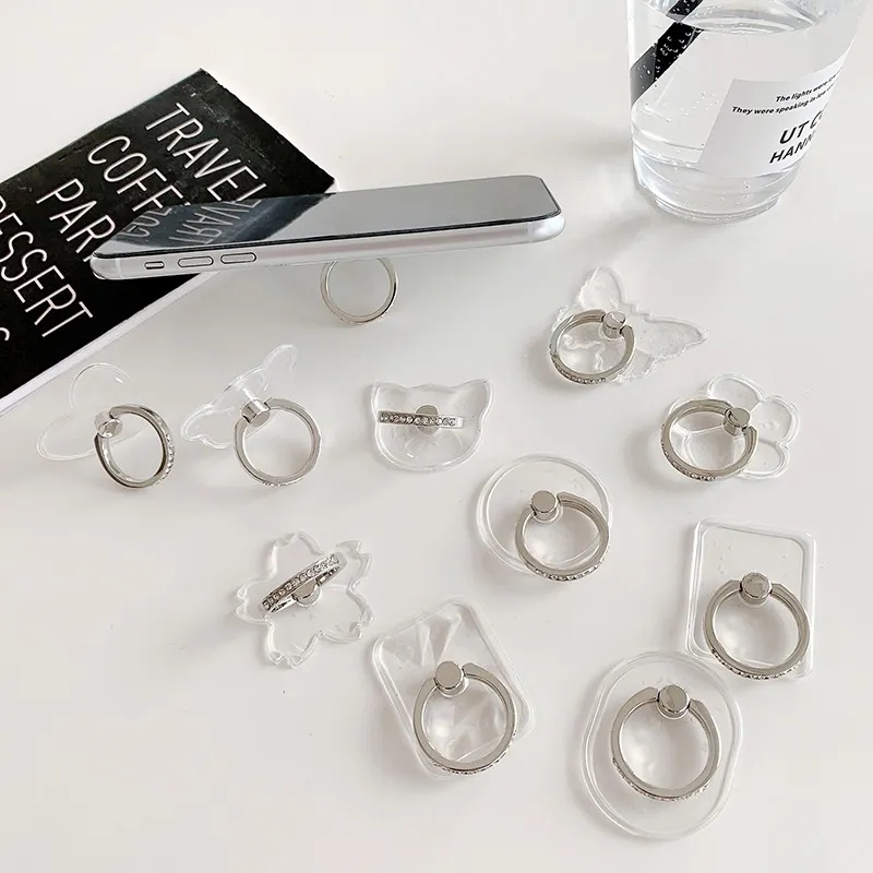 Portabel Ponsel Self Adhesive Finger Ring Holder/Rotasi Adjustable Desktop Smartphone Stand/Berlian Imitasi Inlay Mini Phones Bracket