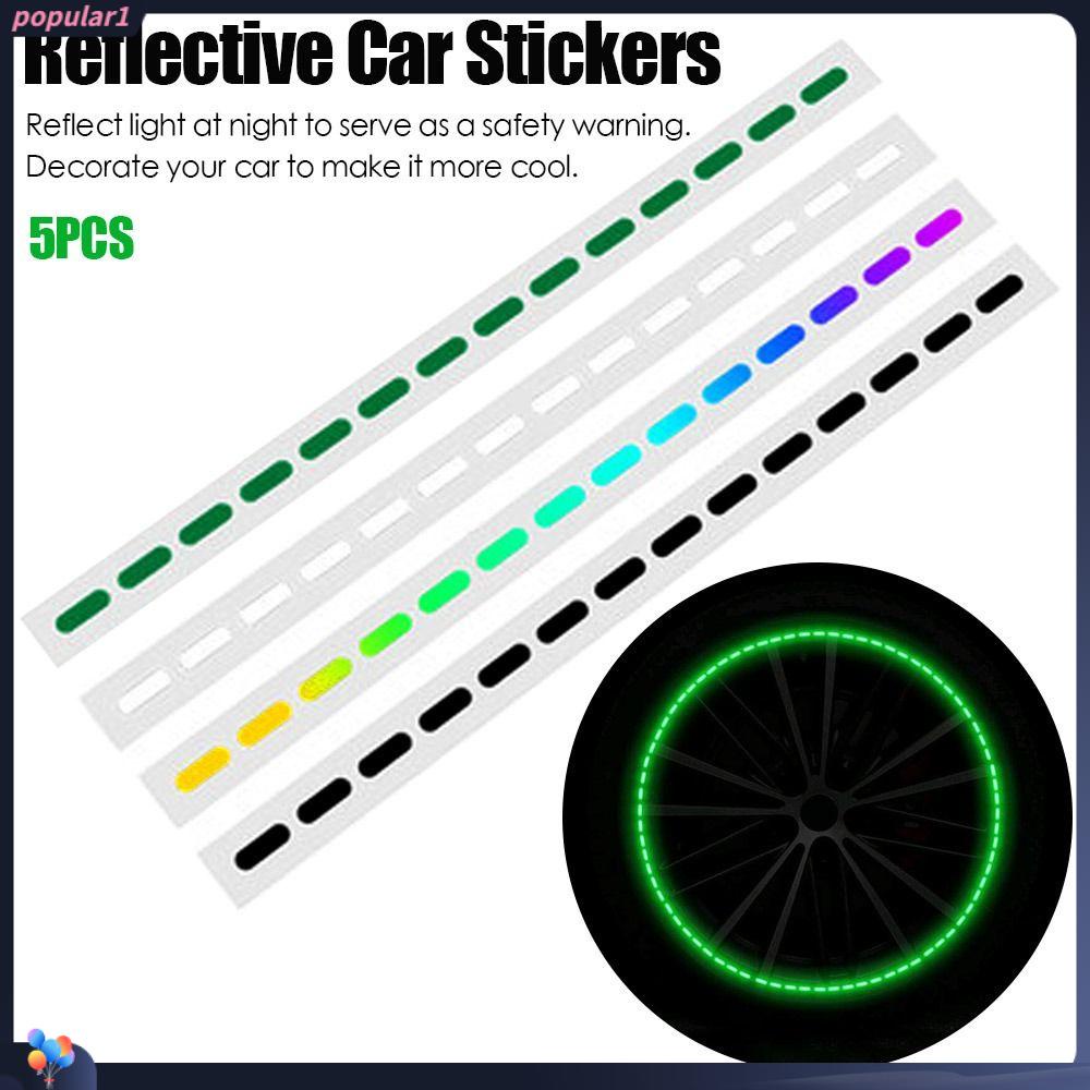 Populer 5Pcs Stiker Mobil Reflektif Kendaraan Elektrik Kreatif Titik Garis Strip Decal Tape