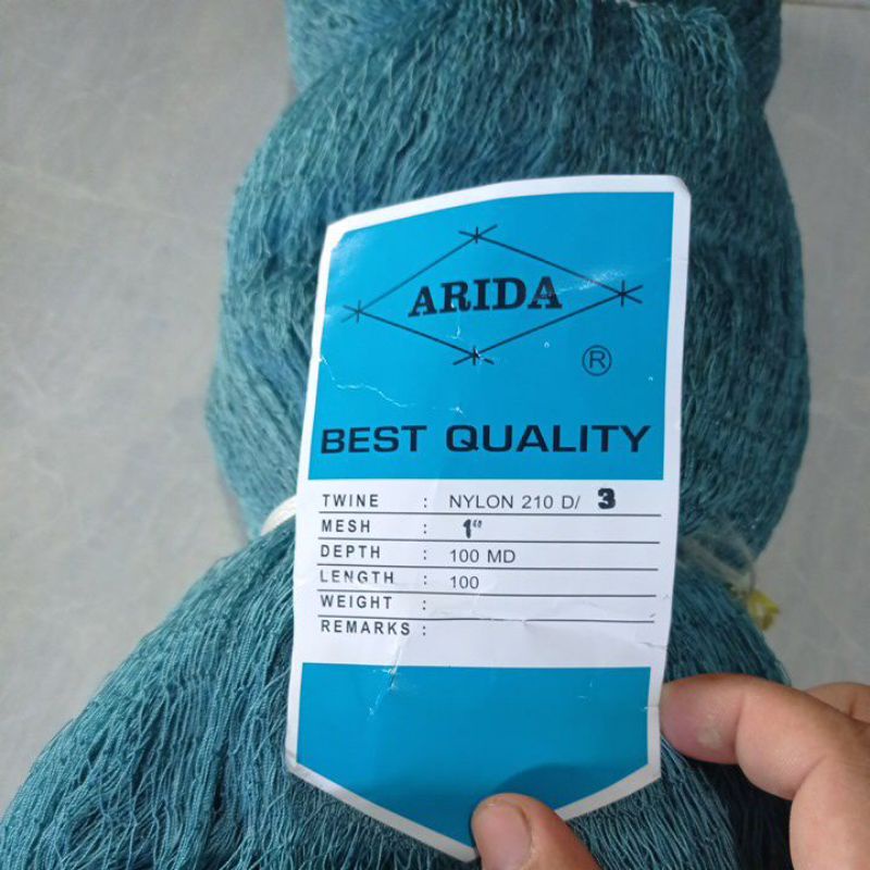 Jaring ikan nilon 1 inchi d3 100md/100yds tate jaring ikan arida pukat ikan jaring arida jaring nilo