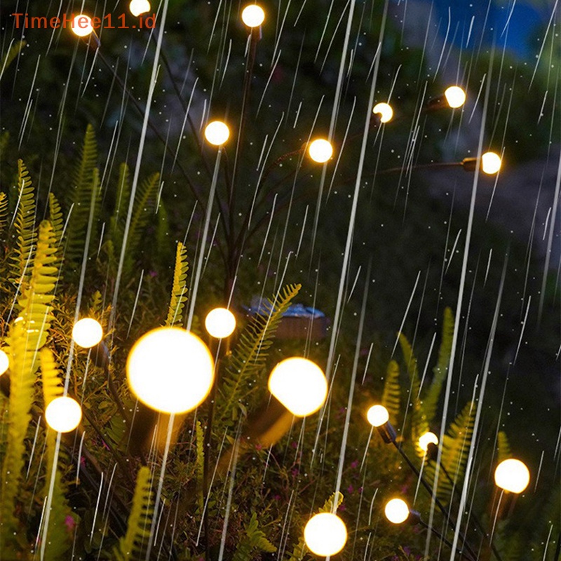 Timehee Solar Firefly Light Solar LED Fairy Lights Outdoor Dekorasi Taman Landscape ID