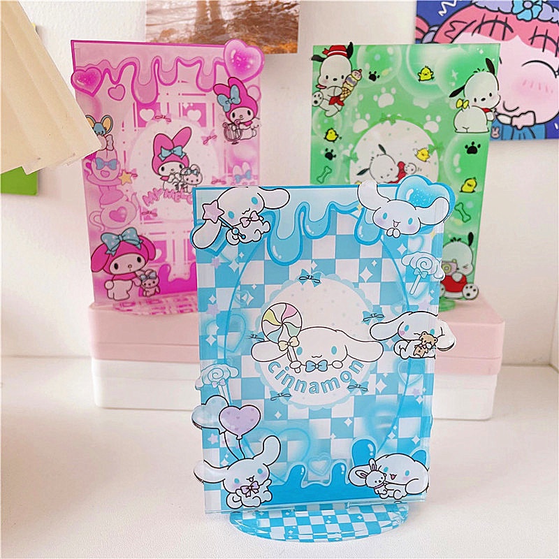 3inch Sanrio Acrylic Idol Photocard Pelindung Case Bingkai Foto Cute Kuromi Melody Cinnamoroll Card Holder Kartun Desktop Display