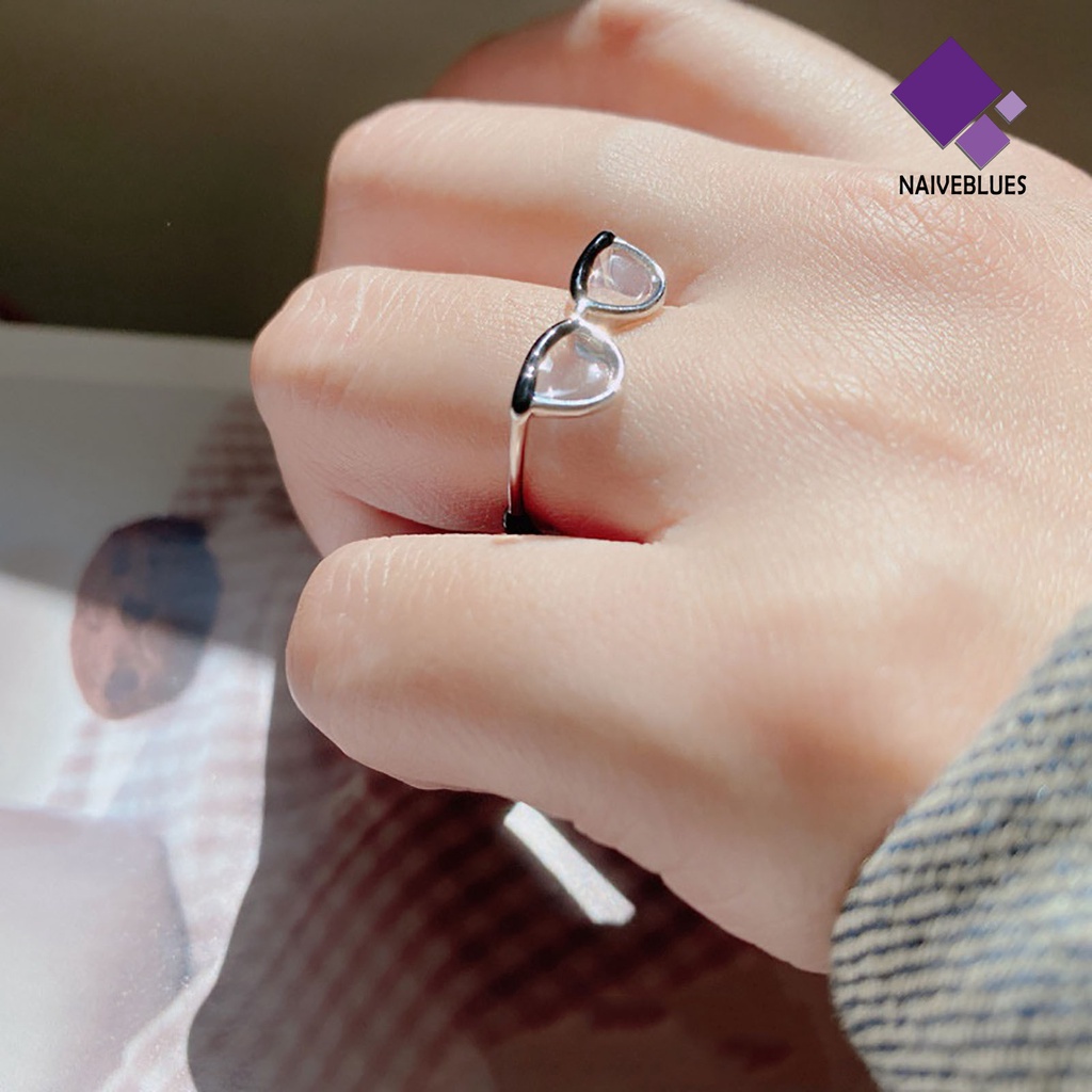 &lt; Naiveblues &gt; Cincin Lady Cewek Bukaan Halus Kacamata Adjustable Bentuk Jari Untuk Harian