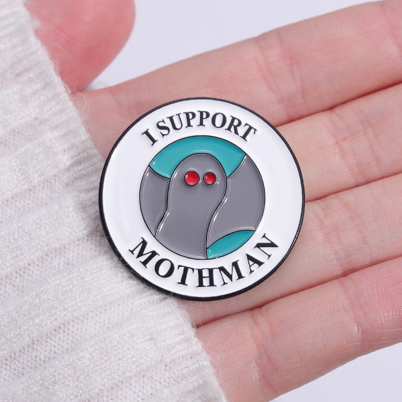 I Mendukung Mothman Enamel Pin Bros DIY Ransel Lencana Kerah Lapel Pin Hadiah Perhiasan Kartun Bros Aksesoris
