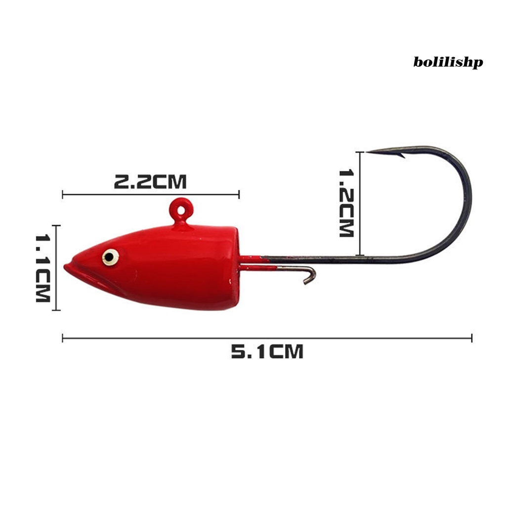 Bo-14g/5.1cm Kail Pancing Kekuatan Tinggi Tahan Korosi Tajam Realistis Kuat Menembus Meningkatkan Laju Memancing Reusable Metal Needle Point Hook Angling Lure Hook