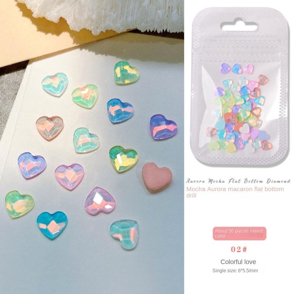 Mxbeauty Aurora Hiasan Kuku Nail Charms Fashion Bintang Hiasan Kuku Love Hati Rhombic Nail Jewelry