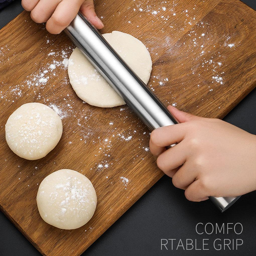 Rolling Pin Prancis Bahan Stainless Steel Berkualitas Tinggi Bahan Metal Untuk Bakers Cookie &amp;