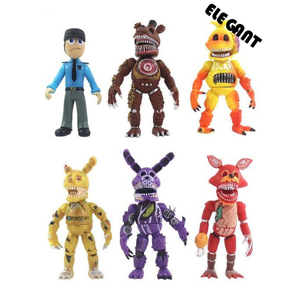 [Elegan] Lima Malam Di Hadiah Mainan Freddy's FNAF Nightmare Mobil Dekorasi Figure Toy Bonnie Anime Peripheral Rabbit Model Koleksi