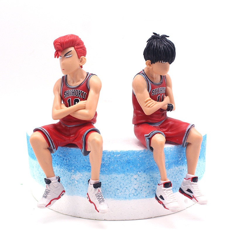 Slam Dunk Hanamichi Sakuragi Emo Lucu Postur Duduk Action Figure Anime Karakter Basket Rukawa Kaede Model Mainan Collections