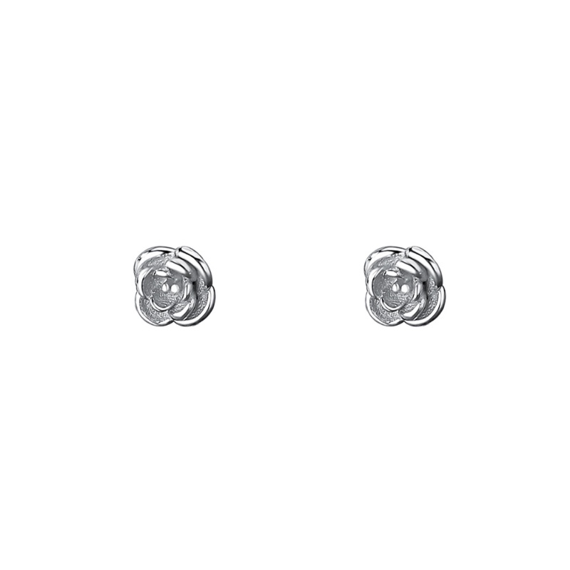 925 Sterling Silver Rose Stud Earrings Wanita Musim Panas Sederhana Anggun Bunga Anting Hadiah