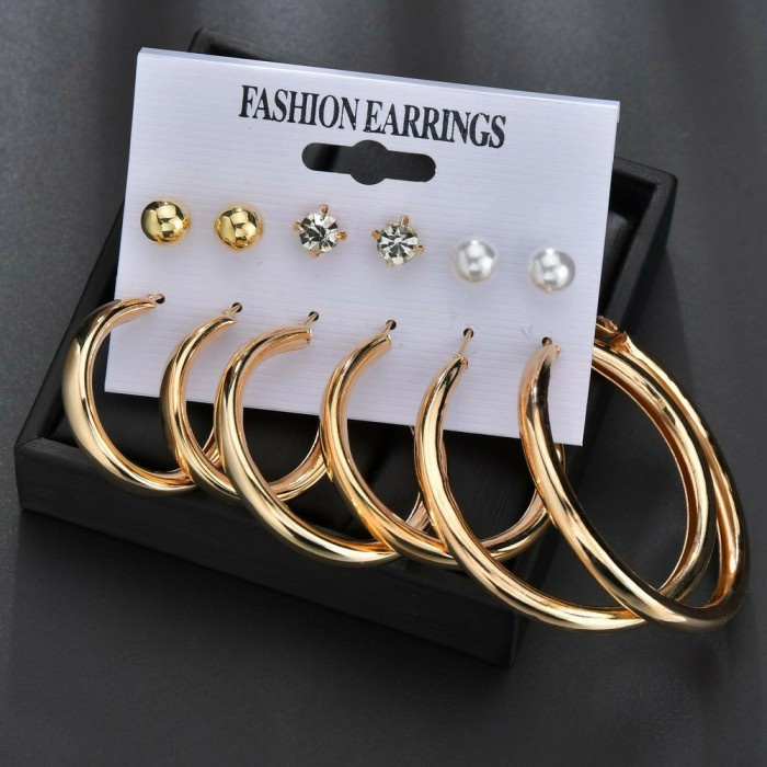 ANTING KOREA BULAT BESAR HOP HOOP  ANTING HITS - Silver