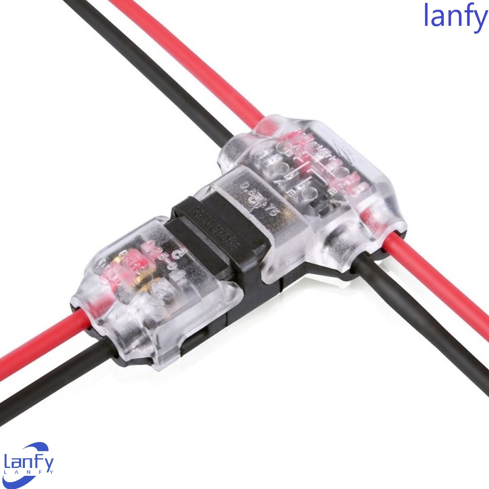 Lanfy Wire Wiring Connector Universal 2pin 2arah Pluggable Safe T Shape Conductor Terminal Block