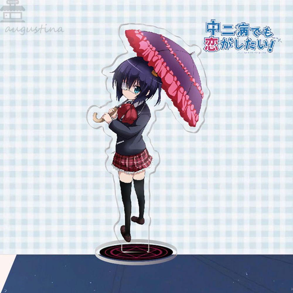 Stand Figure Anime Agustina Dua Sisi Kawaii Takanashi Rikka Ornamen Kartun Karakter Anime Transparan Akrilik Model Plat