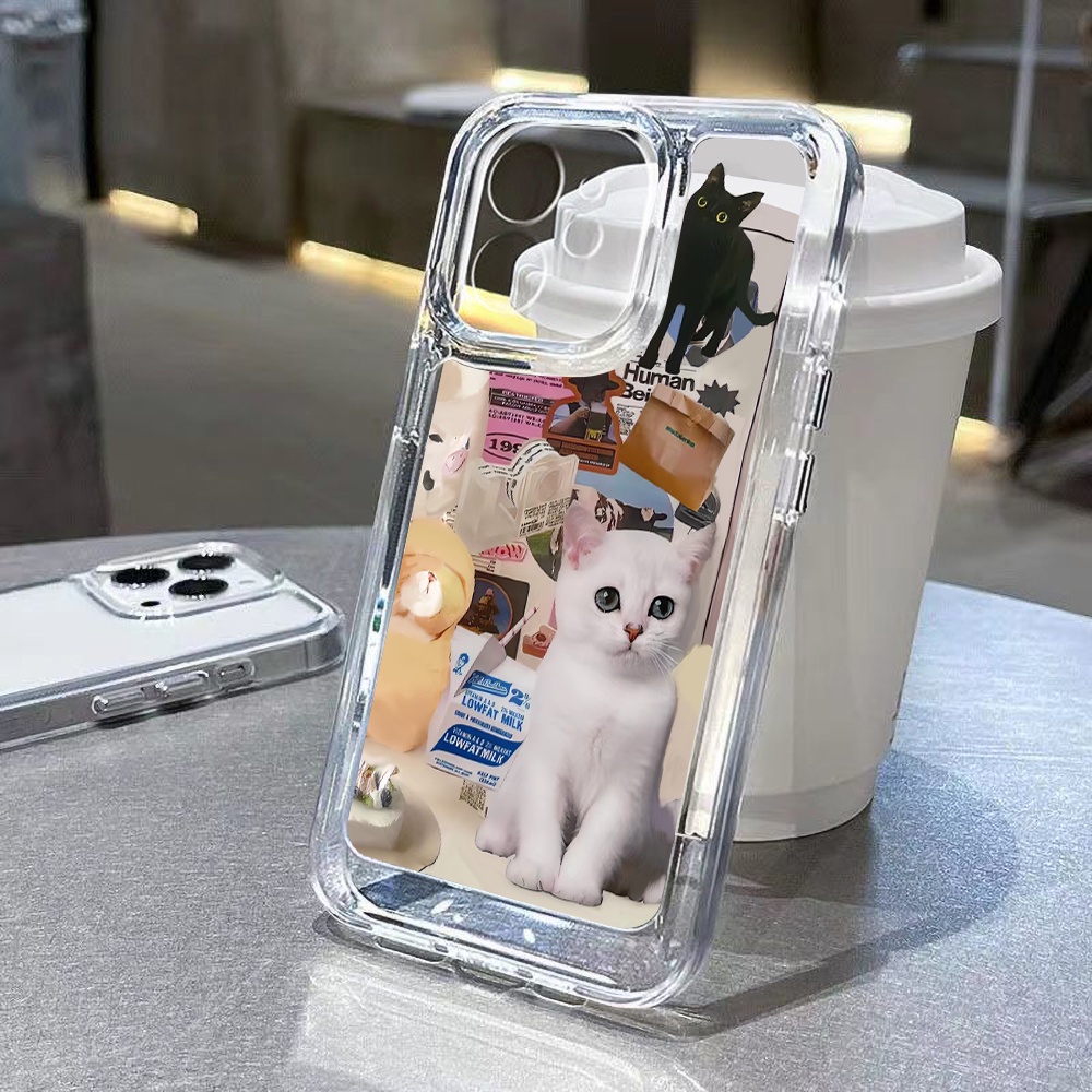 Casing Kucing Indah Lucu Untuk Oppo Realme C21 C21Y C11 C2 C20 C25Y C11 C15 C30 C31 C35 C55 10 Pro 9i 9Pro Q5i V23 V11 Reno8 7 6 6Pro 5G 4SE Find X5 X5Pro Akrilik Ruang TPU Belakang Sarung