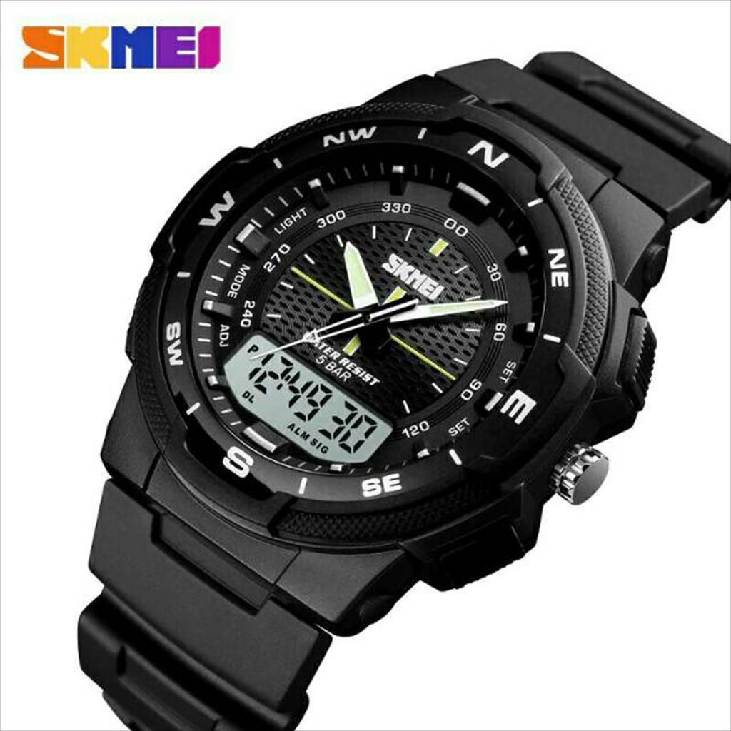 Jam Tangan Pria / SKMEI AD 1454 Rubber Men LED / Jam Tangan Analog Digital / SKMEI