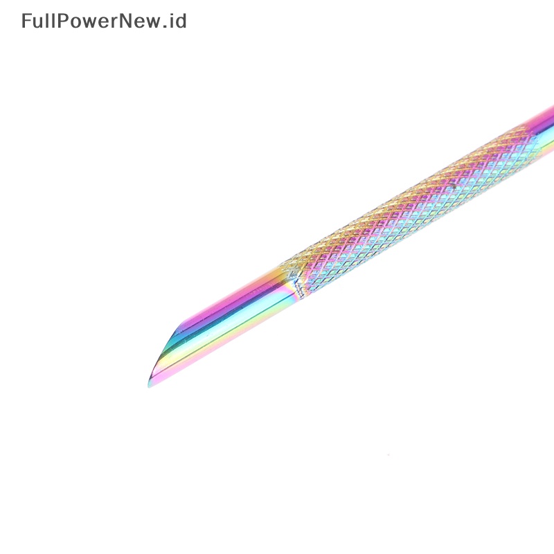 Power Stainless Steel Kutikula Pendorong Kuku Double Ended Spoon Nail Art Pedicure Alat ID