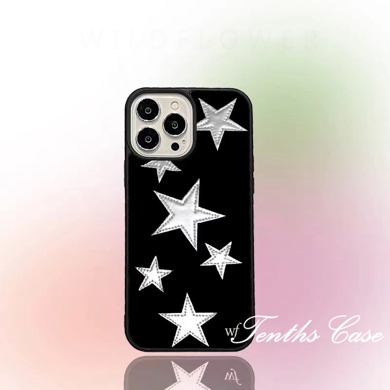 Kompatibel Untuk Iphone14 13 12 11 Pro Max X XR Xs Max8 7 6 6s Plus SE 2020 Soft Cover Hitam Retro Minimalis Motif Bintang Casing Ponsel