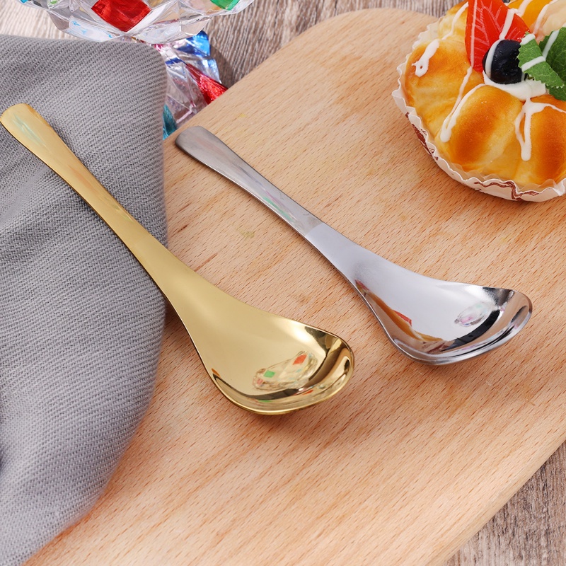 Sendok Bulat Stainless Steel Silver Gold/Sendok Sup Kapasitas Besar Gaya China/Sendok Makanan Alat Makan Dapur