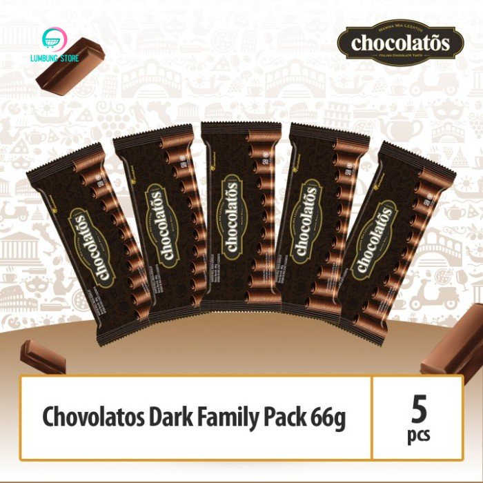 

Chocolatos Dark - Wafer Roll Dark Coklat Family Pack