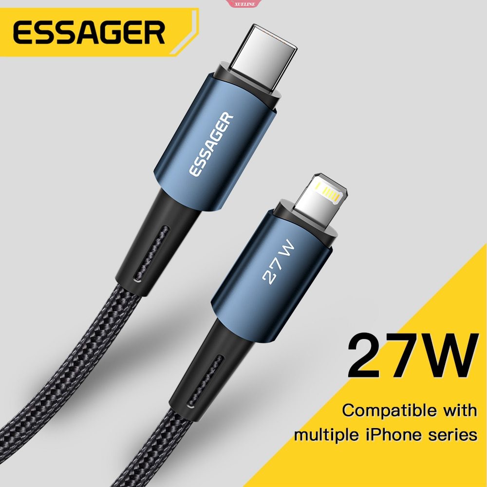 Kabel USB C Essager Untuk 1413 12 11 pro Max XS 20W Kabel Fast Charging Tipe C Ke Kabel Tanggal Menyala Untuk iPad Macbook [ZXL]