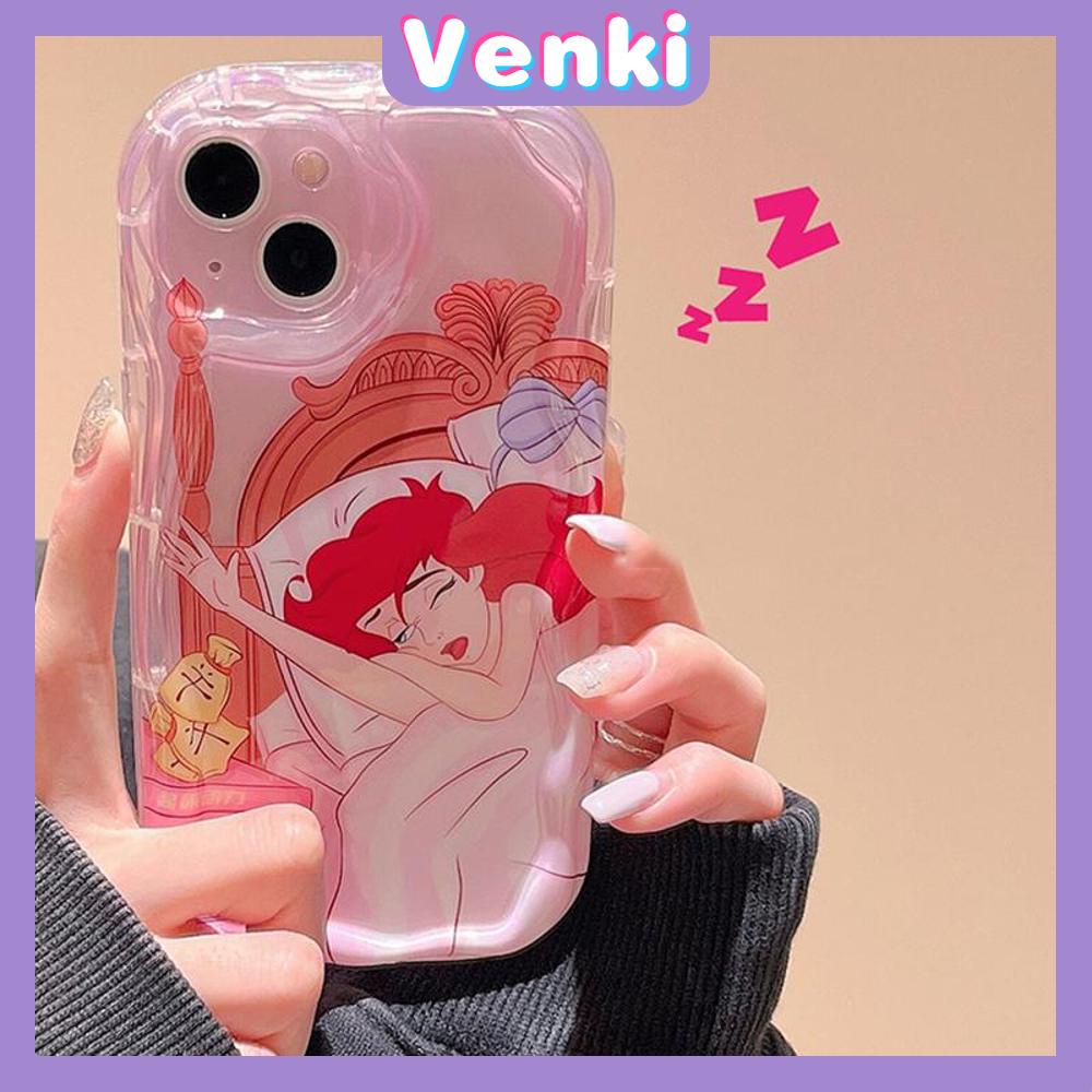 VENKI - For iPhone 11 Phone Case Curved Edge Wave Case Glossy Black TPU Airbag Shockproof Camera Case Cute Cartoon Character Compatible with iPhone 14 13 Pro max 12 Pro Max xr xs