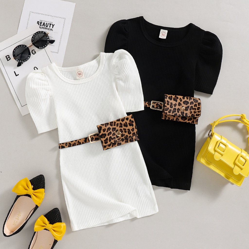 CHUBBI 71 Dress Anak Perempuan Simple Silhouette Black White