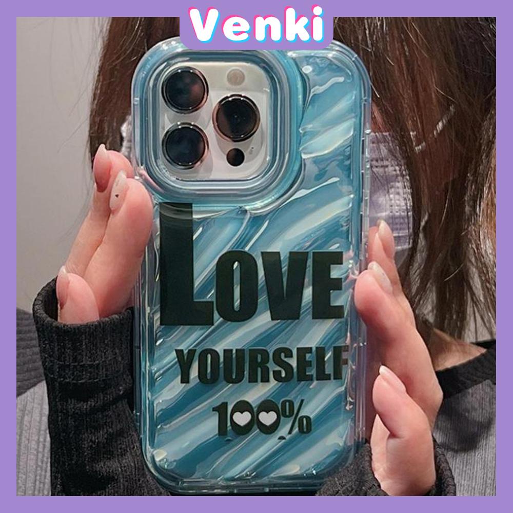 VENKI - For iPhone 11 iPhone Case Laser Reflective Transparent Phone Case TPU Soft Shockproof Airbag Case Protective Camera Blue English Compatible with iPhone 14 13 Pro max 12