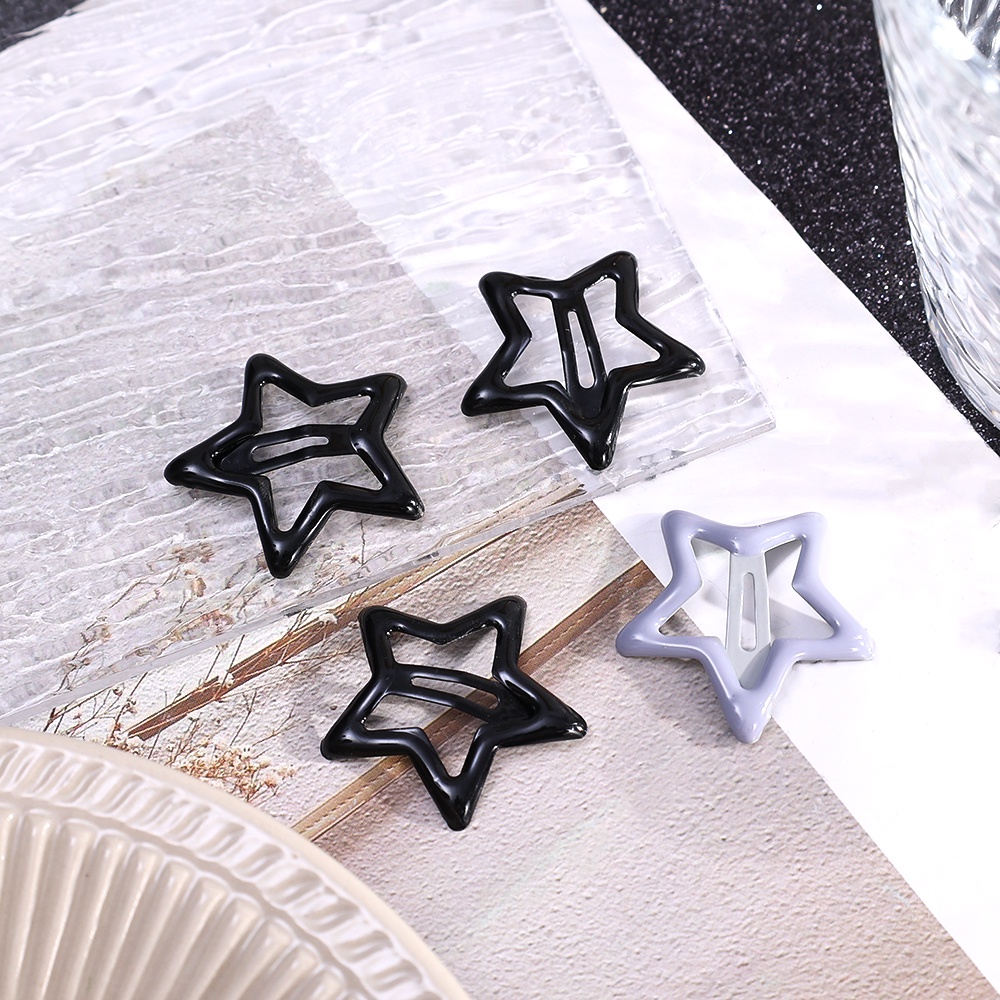 Grosir/y2k Style Women Hair Clip/Hot Girls Vintage Pentagram Star Hip Hop Hairpin/Ladies Simple Hair Pin/Jepit BB Cewek/Aksesoris Rambut Elegan