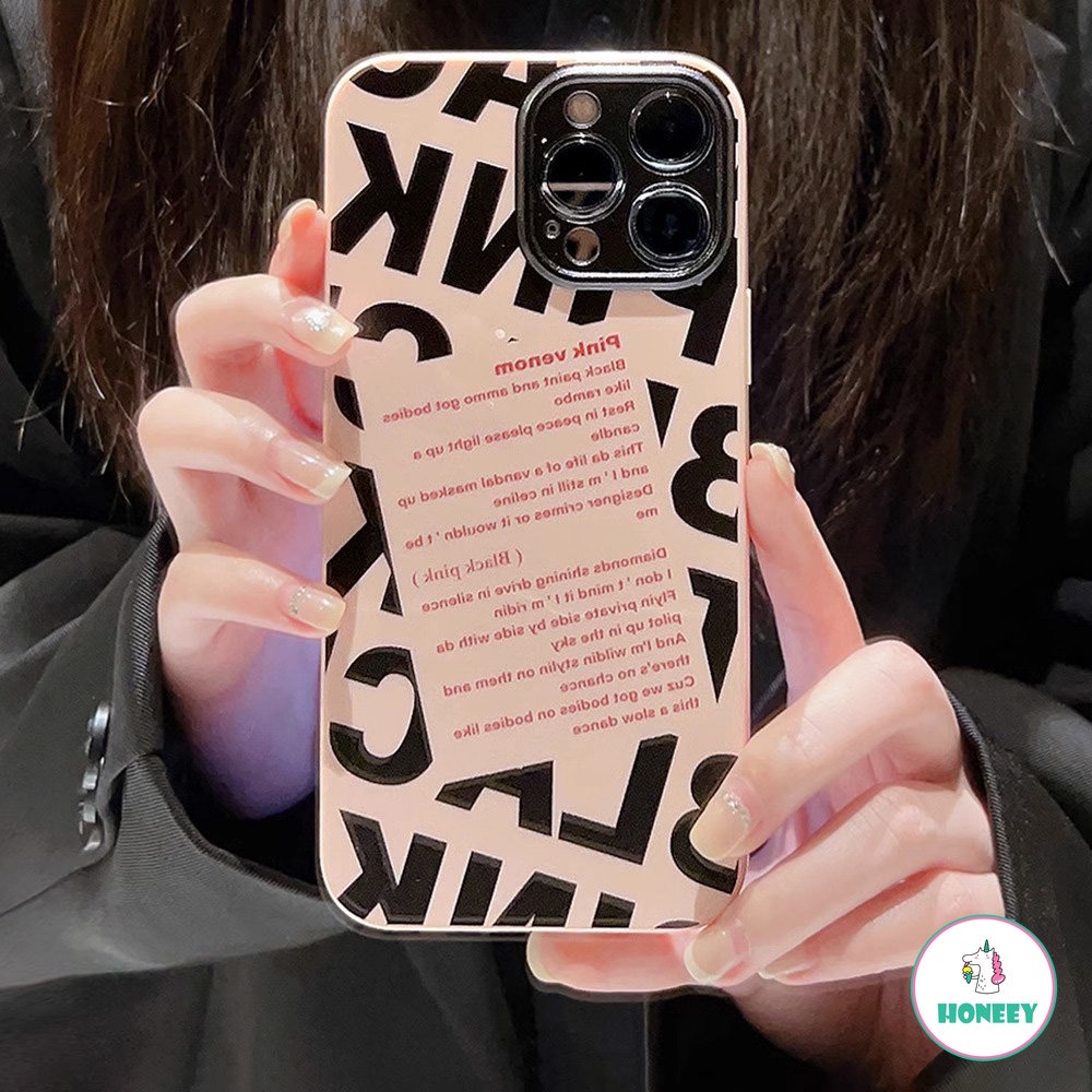 IPHONE Vintage Pink Venom Huruf Fashion Pop Cewek Ponsel Case Untuk Iphone14 13 12 11 Pro Max14 Plus Case Lucu Shockproof Soft Cover