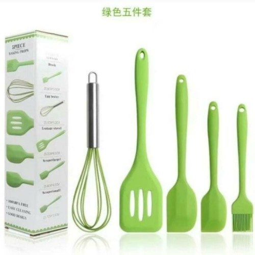 BOP BAKING PROPS 5IN1 ALAT MASAK 5 IN 1 SILICONE UTENSIL SPATULA COOKING FOOD GRADE SILIKON TAHAN PANAS