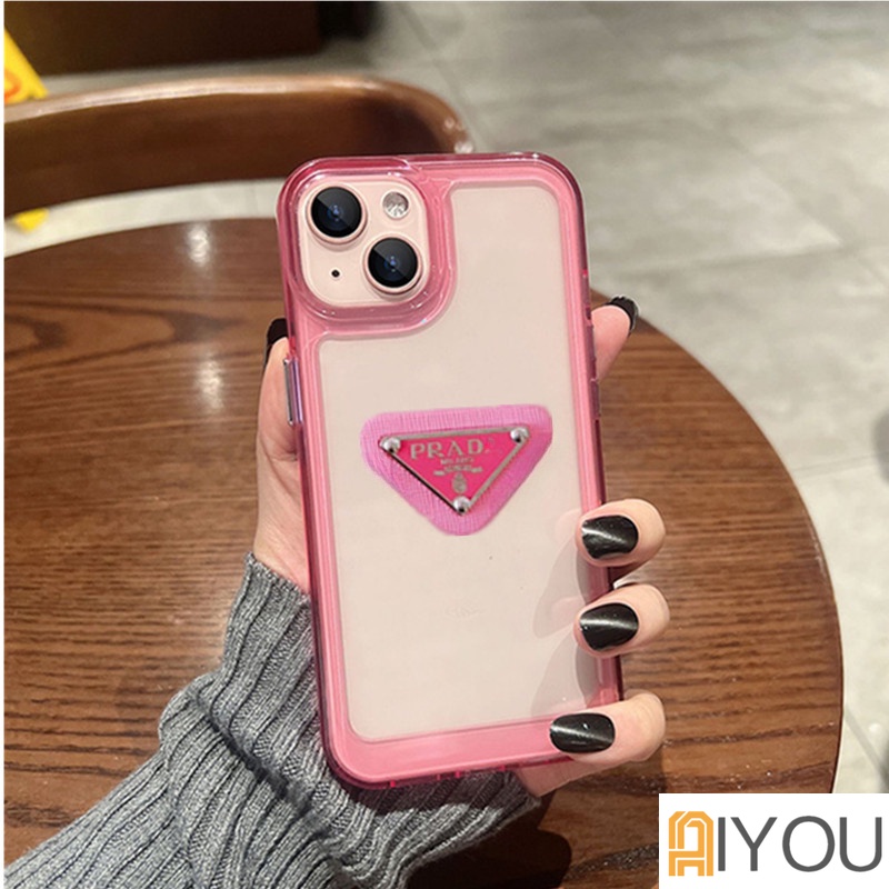 3D PRADAa (2 Gen) Hard Case Silikon Transparan Untuk compatible for Iphone 14  13 12 11 Pro Max Xs Max Xr X 7 + 8 Plus