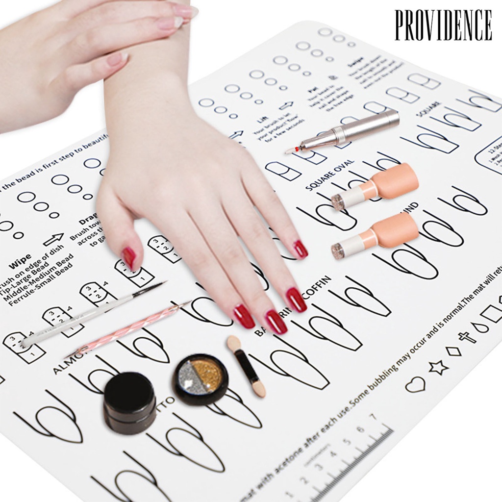 Providence Kuku Pelatihan Mat Dicuci Fleksibel Roll Up Pad Kuku Akrilik Silikon Nail Art Pad DIY Alat Manicure Profesional