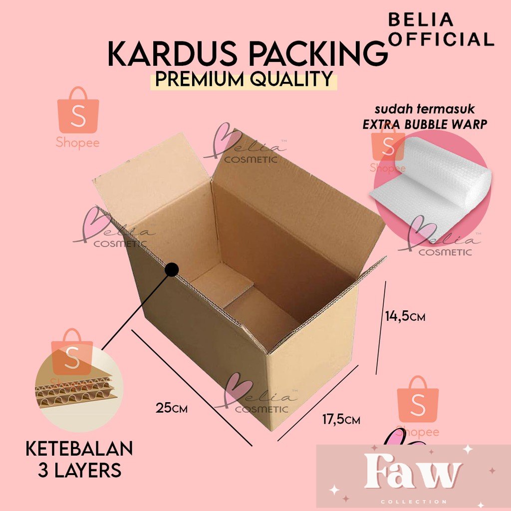

FAW KARDUS PACKING PREMIUM + EXTRA BUBBLE (Tambahkan ke Keranjang agar packing lebih aman)