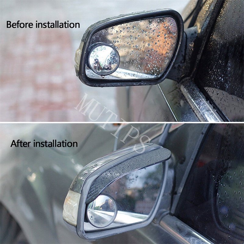 2pcs Kaca Spion Mobil Serat Karbon Visor Rain Pelindung Alis Cover Sticker