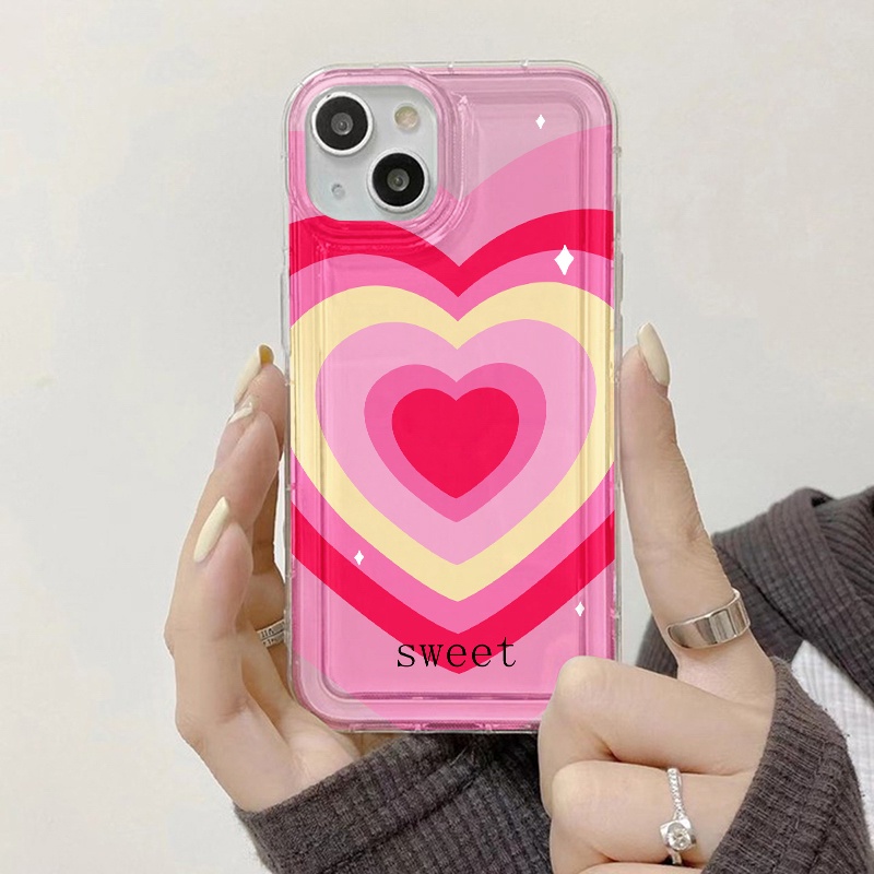 Casing Motif Love Heart Gradasi Untuk Xiaomi Redmi Note10 10S 11 11s 10Pro 10 ProMax 9 9S 8poco X3 Pro NFC M4 M5 Redmi 10 9A 9T 9C 10A Sport Mi11 Lite 5G NE Airbag Shockproof Cover