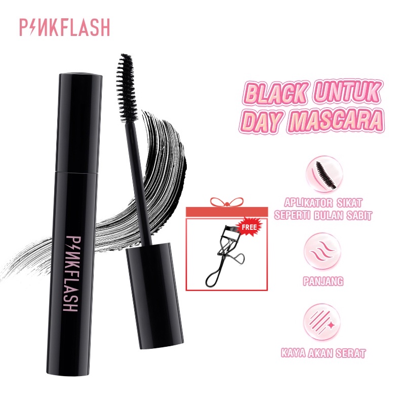 PINKFLASH Long-lasting Mascara Day Lengthening Waterproof Fiber filled  Mascara Black